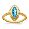 Lex & Lu 14k Yellow Gold Marquise Blue Topaz Pendant LAL4368 - Lex & Lu