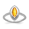 Lex & Lu 14k White Gold Marquise Citrine Pendant LAL4369 - Lex & Lu