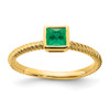 Lex & Lu 14k Yellow Gold Emerald Ring LAL4376 - Lex & Lu