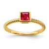 Lex & Lu 14k Yellow Gold Ruby Ring LAL4378 - Lex & Lu