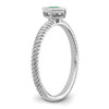 Lex & Lu 14k White Gold Emerald Ring LAL4381 - 7 - Lex & Lu