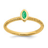 Lex & Lu 14k Yellow Gold Emerald Ring LAL4382 - Lex & Lu