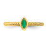 Lex & Lu 14k Yellow Gold Emerald Ring LAL4382 - 5 - Lex & Lu