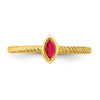 Lex & Lu 14k Yellow Gold Ruby Ring LAL4384 - 5 - Lex & Lu