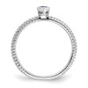 Lex & Lu 14k White Gold Sapphire Ring LAL4385 - 2 - Lex & Lu