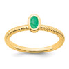 Lex & Lu 14k Yellow Gold Emerald Ring LAL4388 - Lex & Lu