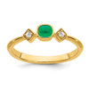 Lex & Lu 14k Yellow Gold Emerald and Diamond Ring LAL4394 - Lex & Lu