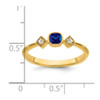 Lex & Lu 14k Yellow Gold Sapphire and Diamond Ring LAL4398 - 2 - Lex & Lu