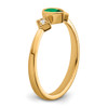 Lex & Lu 14k Yellow Gold Emerald and Diamond Ring LAL4400 - 7 - Lex & Lu