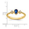 Lex & Lu 14k Yellow Gold Sapphire and Diamond Ring LAL4404 - 3 - Lex & Lu