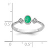 Lex & Lu 14k White Gold Emerald and Diamond Ring LAL4405 - 3 - Lex & Lu