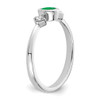 Lex & Lu 14k White Gold Emerald and Diamond Ring LAL4405 - 7 - Lex & Lu