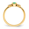 Lex & Lu 14k Yellow Gold Emerald and Diamond Ring LAL4406 - 2 - Lex & Lu