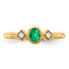 Lex & Lu 14k Yellow Gold Emerald and Diamond Ring LAL4406 - 5 - Lex & Lu