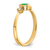 Lex & Lu 14k Yellow Gold Emerald and Diamond Ring LAL4406 - 7 - Lex & Lu