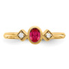 Lex & Lu 14k Yellow Gold Ruby and Diamond Ring LAL4408 - 5 - Lex & Lu