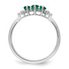 Lex & Lu 14k White Gold Created Emerald and Diamond Ring LAL4411 - 2 - Lex & Lu