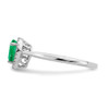 Lex & Lu 14k White Gold Emerald and Diamond Ring LAL4414 - 4 - Lex & Lu