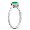 Lex & Lu 14k White Gold Emerald and Diamond Ring LAL4414 - 7 - Lex & Lu