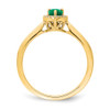 Lex & Lu 14k Yellow Gold Emerald and Diamond Ring LAL4415 - 2 - Lex & Lu