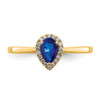 Lex & Lu 14k Yellow Gold Sapphire and Diamond Ring LAL4419 - 5 - Lex & Lu