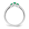 Lex & Lu 14k White Gold Emerald and Diamond Ring LAL4420 - 2 - Lex & Lu