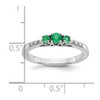 Lex & Lu 14k White Gold Emerald and Diamond Ring LAL4420 - 3 - Lex & Lu