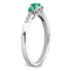 Lex & Lu 14k White Gold Emerald and Diamond Ring LAL4420 - 7 - Lex & Lu