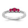 Lex & Lu 14k White Gold Ruby and Diamond Ring LAL4421 - Lex & Lu