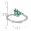 Lex & Lu 14k White Gold Emerald and Diamond Ring LAL4423 - 3 - Lex & Lu