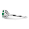 Lex & Lu 14k White Gold Emerald and Diamond Ring LAL4423 - 4 - Lex & Lu