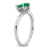 Lex & Lu 14k White Gold Emerald and Diamond Ring LAL4423 - 7 - Lex & Lu