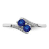 Lex & Lu 14k White Gold Sapphire and Diamond Ring LAL4425 - 5 - Lex & Lu