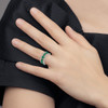 Lex & Lu 14k White Gold Created Emerald and Diamond Ring LAL4429 - 4 - Lex & Lu