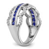 Lex & Lu 14k White Gold Created Sapphire and Diamond Ring LAL4435 - 7 - Lex & Lu