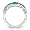 Lex & Lu 14k White Gold Emerald and Diamond Ring LAL4440 - 2 - Lex & Lu