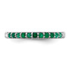 Lex & Lu 14k White Gold Emerald and Diamond Ring LAL4440 - 6 - Lex & Lu