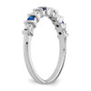 Lex & Lu 14k White Gold Sapphire and Diamond Ring LAL4449 - 7 - Lex & Lu
