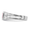 Lex & Lu 14k White Gold Ruby & Diamond Men's Ring LAL4455 - 4 - Lex & Lu