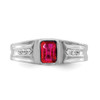 Lex & Lu 14k White Gold Ruby & Diamond Men's Ring LAL4455 - 5 - Lex & Lu