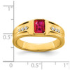 Lex & Lu 14k Yellow Gold Ruby & Diamond Men's Ring LAL4456 - 3 - Lex & Lu