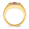 Lex & Lu 14k Yellow Gold Ruby & Diamond Men's Ring LAL4461 - 2 - Lex & Lu