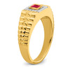 Lex & Lu 14k Yellow Gold Ruby & Diamond Men's Ring LAL4461 - 6 - Lex & Lu