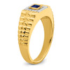 Lex & Lu 14k Yellow Gold Sapphire & Diamond Men's Ring LAL4462 - 6 - Lex & Lu