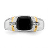 Lex & Lu 14k Two-tone Gold (w&y) Onyx & Diamond Men's Ring LAL4465 - 5 - Lex & Lu