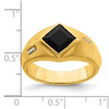 Lex & Lu 14k Yellow Gold Onyx & Diamond Satin Men's Ring - 3 - Lex & Lu