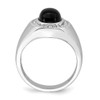 Lex & Lu 14k White Gold Onyx & Diamond Men's Ring LAL4468 - 2 - Lex & Lu