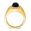 Lex & Lu 14k Yellow Gold Onyx & Diamond Men's Ring LAL4469 - 2 - Lex & Lu