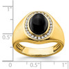 Lex & Lu 14k Yellow Gold Onyx & Diamond Men's Ring LAL4469 - 3 - Lex & Lu