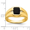 Lex & Lu 14k Yellow Gold Onyx & Diamond Men's Ring LAL4471 - 3 - Lex & Lu